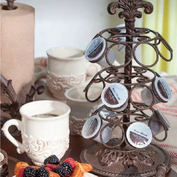 Metal Acanthus Leaf Spinning Coffee Pod Holder - Picture 2 of 3